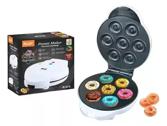Máquina de donas 7 lugares RAF 850watt,placa antiadherente