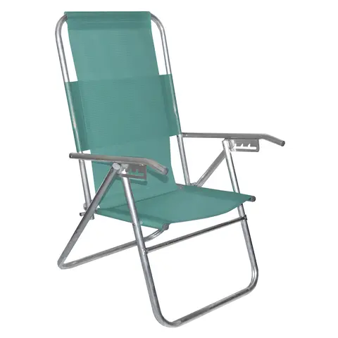 Sillon plegable aluminio Reposera 5 posicion alta mesh