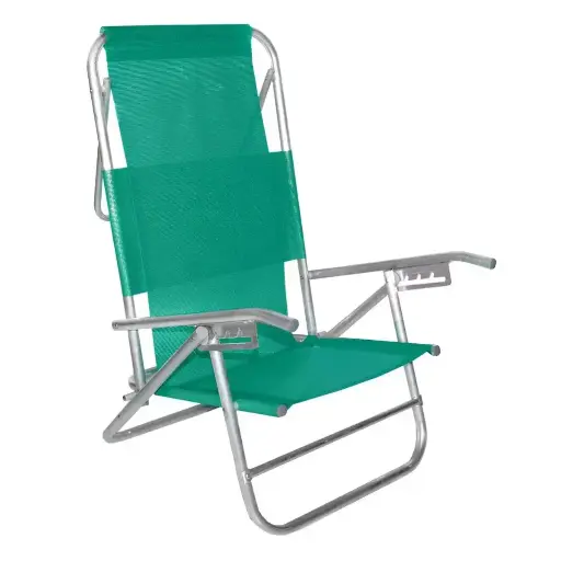 Sillon plegable aluminio Reposera 5 posicion baja mesh