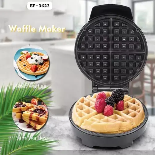 Wafflera Ecopower Placa antiadherente, con calor uniforme,1000W